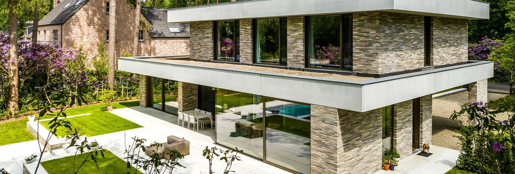 MasterLine 8 Fenêtres et MasterLine 8 HI+ Fenêtres - Nouvelle construction contemporaine dans un cadre verdoyant situé à Schoten, Belgique