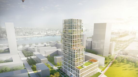 ConceptSystem 59Pa Fenêtres, ConceptWall 50 Murs rideaux, ConceptFolding 77 Coulissants et MasterLine 8 HI+ Fenêtres - Zuiderzicht Nieuw Zuid situé à Antwerp, Belgique